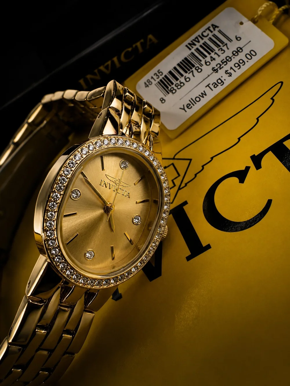 Invicta Gold-Tone Women's Bracelet Watch with Crystal Bezel
